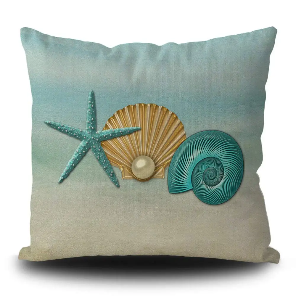 

Наволочки для подушек, льняная двойная, квадратная, для украшения дома, с морскими звездами, морскими звездами, 20 х20 дюймов