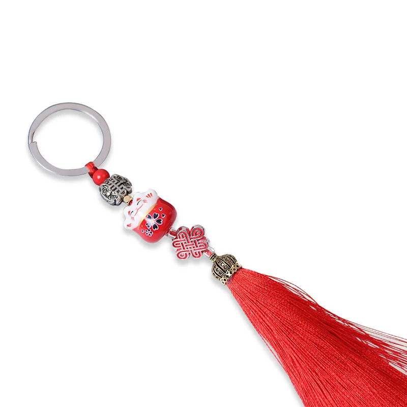 Модный брелок с подвеской яркий и цветной для ключей сделай сам китайский узел