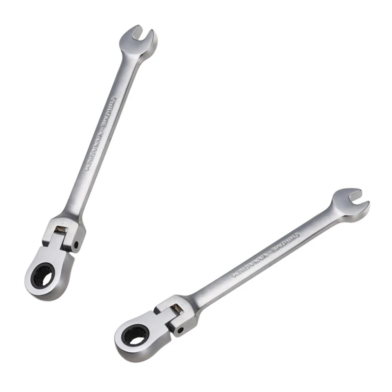 1PC Flexible Head Ratchet Metric Spanner Open End And Ring Wrenches Tool 27mm