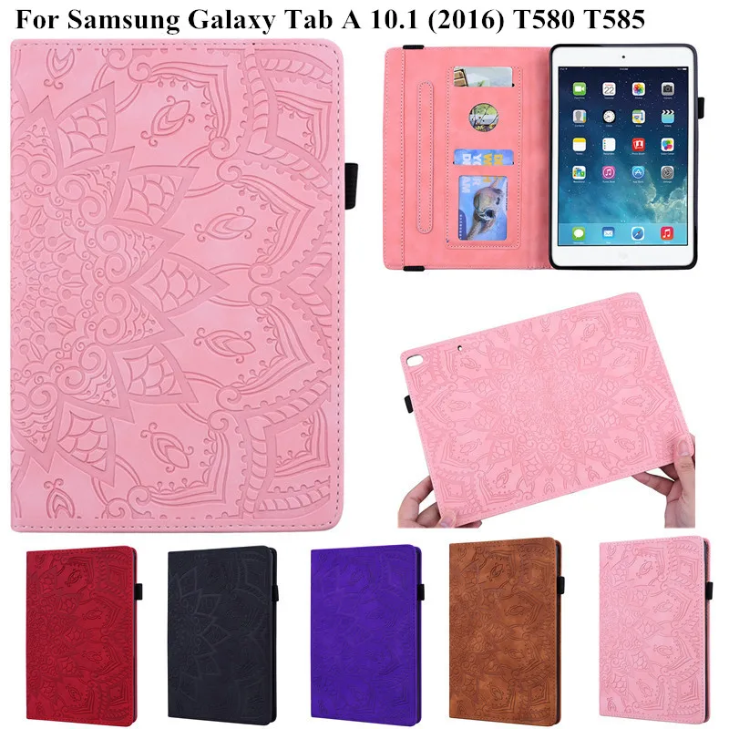 3D рельефный чехол для планшета с цветком Samsung Galaxy Tab A 6 2016 10 1 дюймов откидная