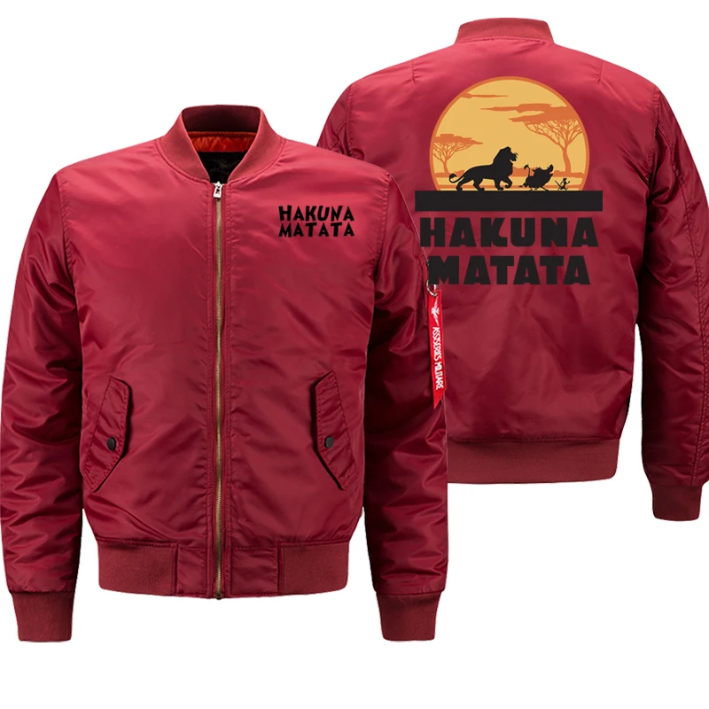 red6-1 HAKUNA MATATA, мужская куртка, модная уличная одежда, плотное пальто для мужчин, Осень-зима, армейский зеленый военный Бомбер, куртки для мужчин, 8XL Plus - Цвет: red6-1