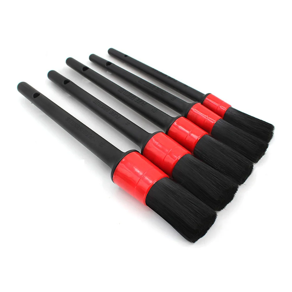 

5pcs Car Detailing Brush Kit Plastic Vehicle Auto Interior For Wheel Clean Set New And High Quality