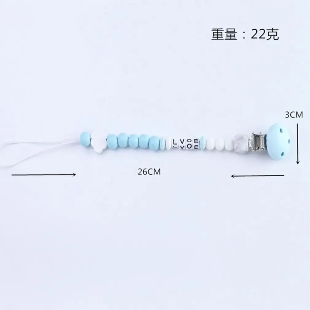 

Baby Teether Chain Anti-Drop Clip Solid Wood Cloud Silicone Round Beads Molar Bracelet Cartoon Teeth Toy