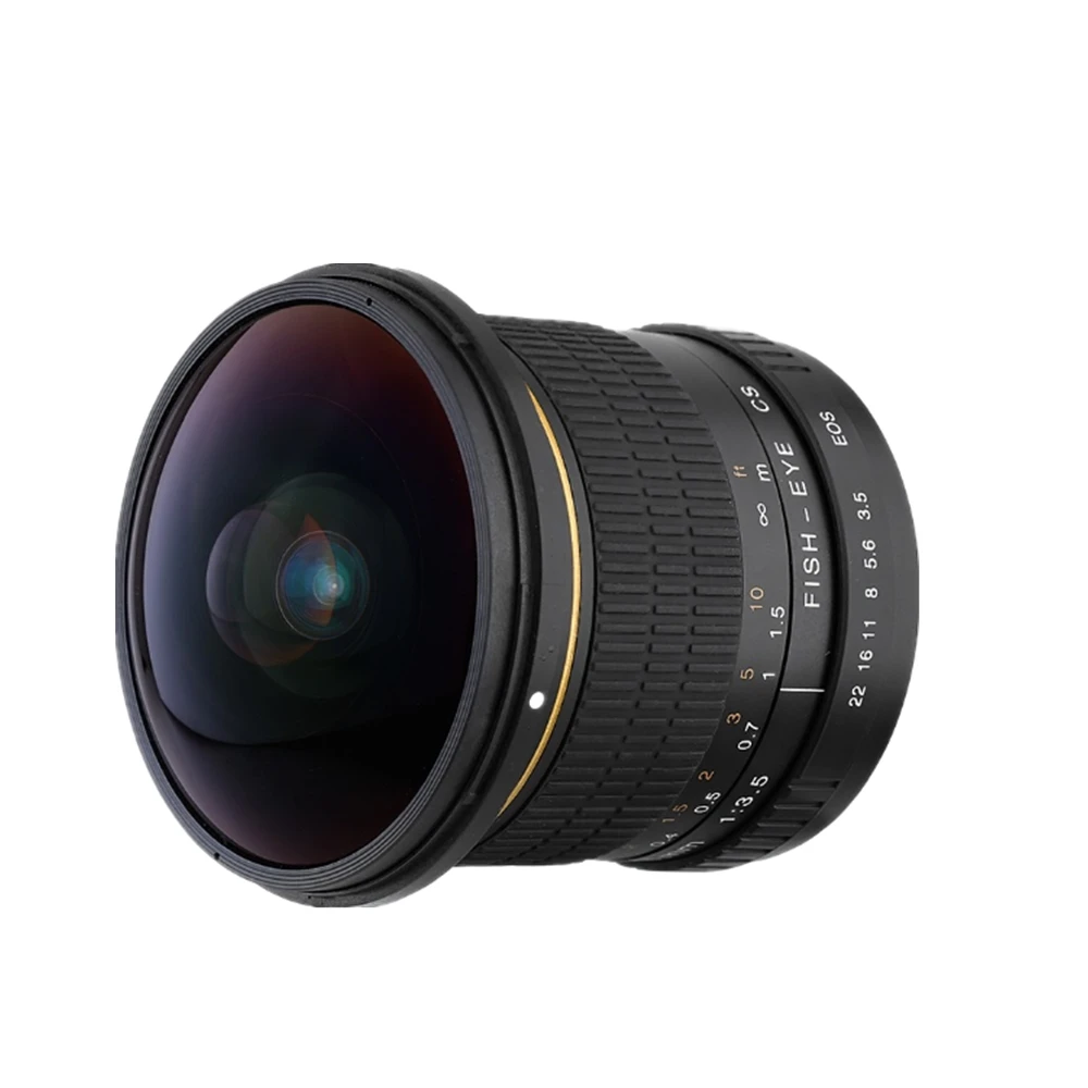 Ультраширокоугольный объектив рыбий глаз 8 мм F/3 5 ручной совместим с DSLR камерами