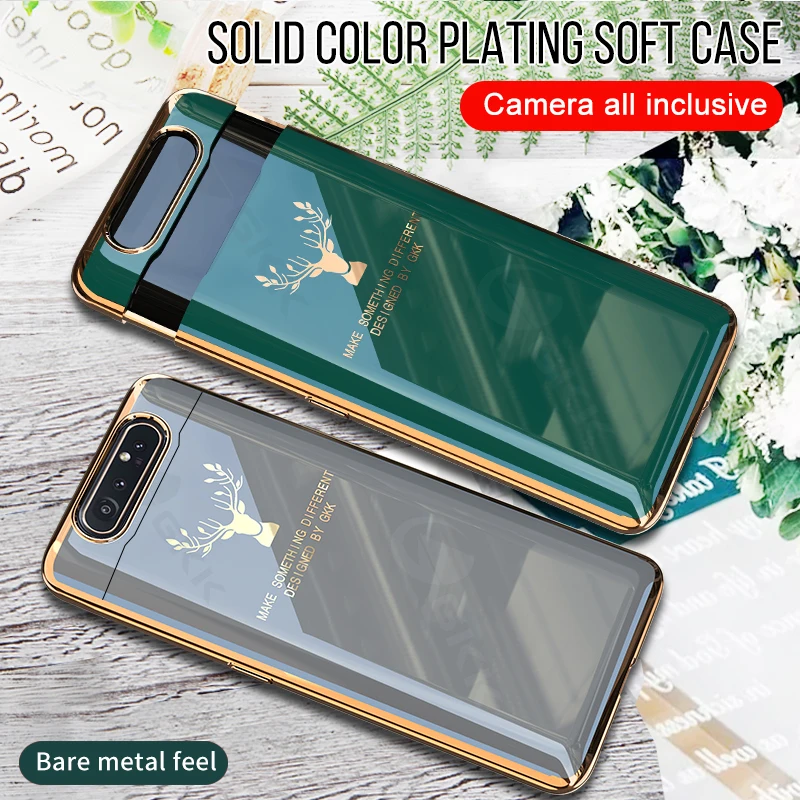 GKK Luxury Painted Plating Case For Samsung Galaxy A80 Case 360 Full Protection Lifting Protect Cover For Samsung A80 case funda
