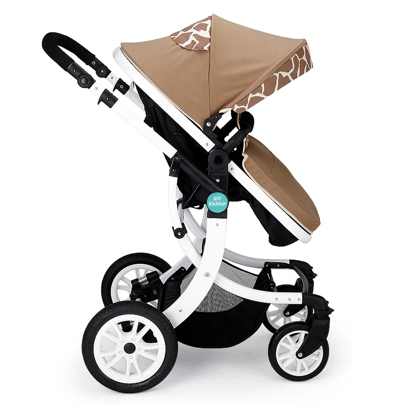 Детская коляска с высокой звездой складная ударопрочная детская зимний и летний