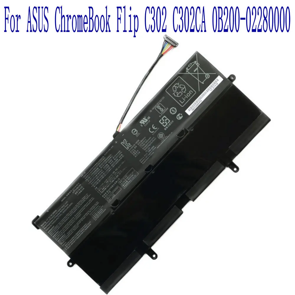 

Аккумулятор для ноутбука ASUS ChromeBook Flip C302 C302CA 0B200-02280000, 7,7 В, высокое качество, 5065 мАч/39WH C21N1613
