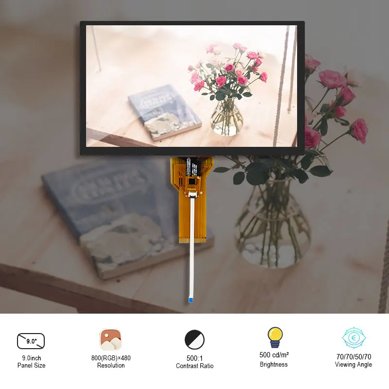 

Оригинальный Innolux ZJ090NA-03B разрешение 800*480 9-дюймовый ЖК-экран с сенсорным 50-контактным параллельным RGB-модулем LCM 500 нит