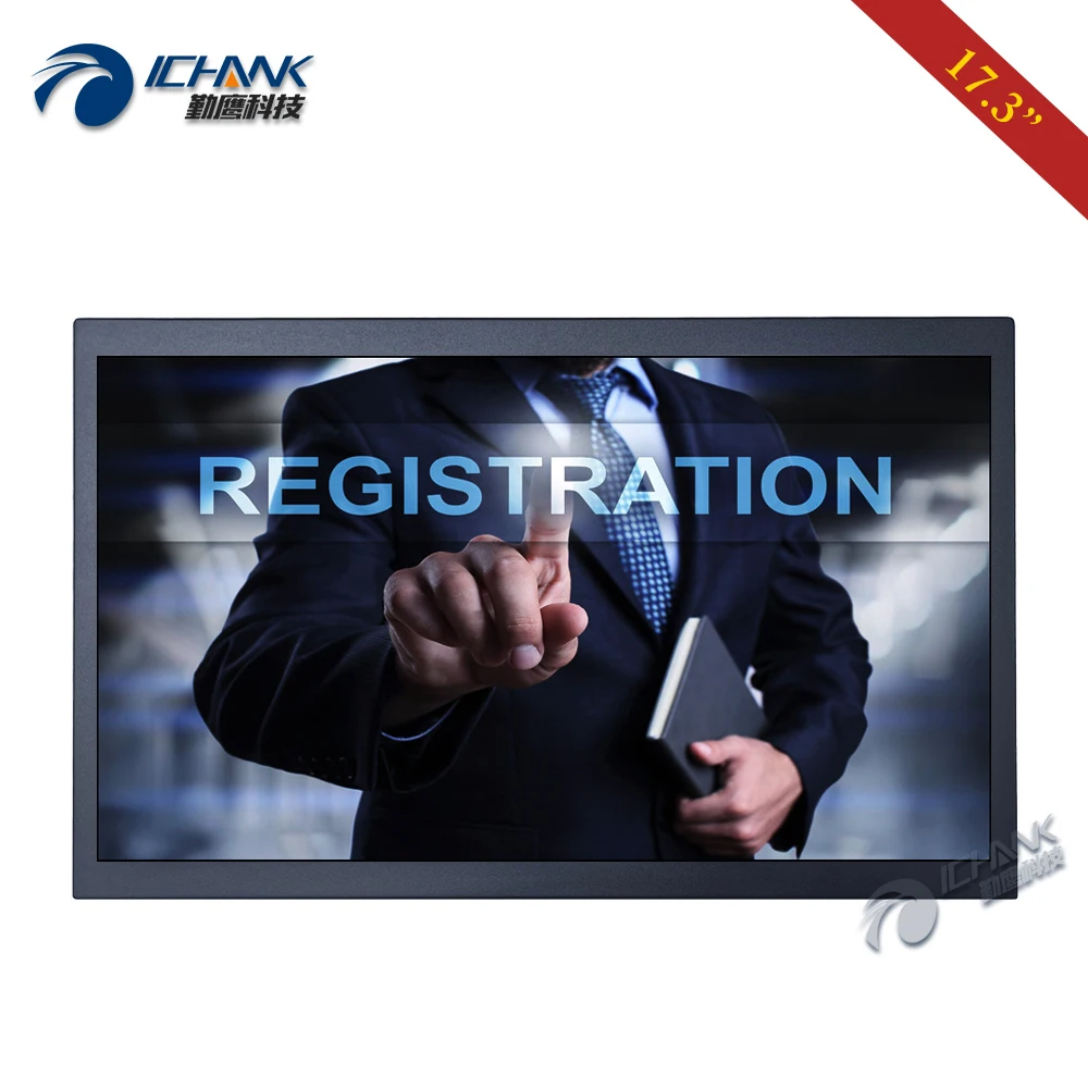 

17.3"inch Monitor 1920x1080 16:9 Widescreen HDMI-in VGA USB Metal Case Industrial Resistive Touch LCD Screen Display ZB173TC-59R