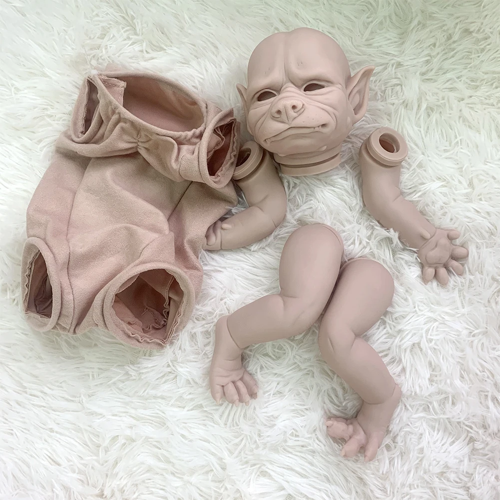 

19inch Reborn Doll Kit Lifelike Vinyl Head Cloth Body Collectible Soft Touch Robbie The Werewolf Realistic Gift Art Full Limbs