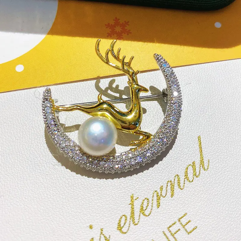 SINZRY заводская цена элегантные модные ювелирные изделия фианит олень ins броши для