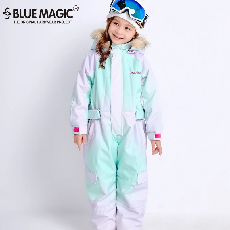 19 лыжных костюмов bluemagic для детей, водонепроницаемый комбинезон для прогулок на открытом воздухе для девочек и мальчиков, куртка для сноуборда Водонепроницаемый Лыжный комбинезон-30 градусов