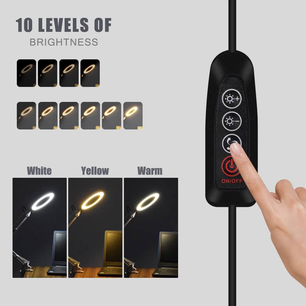 NEWACALOX Настольный зажим USB 5X Складная лупа для пайки сторонний инструмент