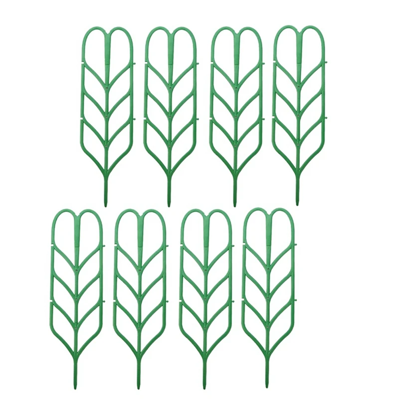 

8Pcs Mini DIY Leaf Shape Garden Trellis Plants Lattice Pots Supports with 4X98 Feet Garden Plant Plastic Cable Tie