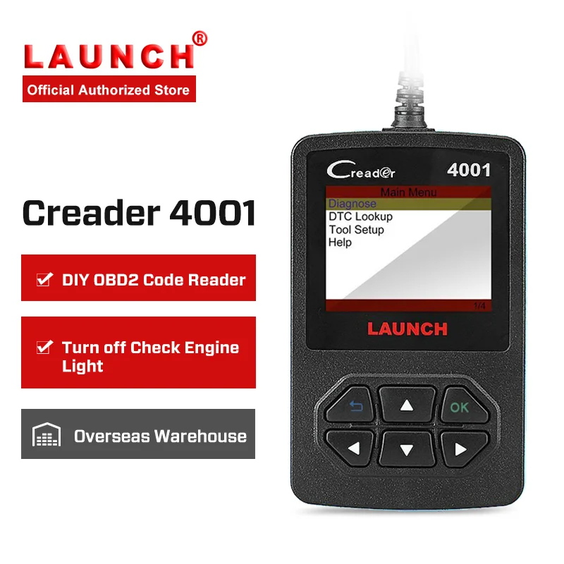 LAUNCH CReader 4001 OBD2 сканер автоматический диагностический инструмент для сканирования кода неисправности автомобиля диагностики OBD 2 Универсальный Автосканер