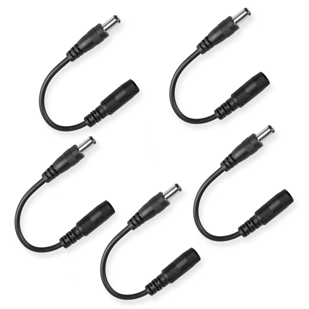 5Pcs Guitar Reverse Polarity Converter Lead Cable 5.5 x 2.1mm for Guitar Piano Pedals Keyboard Guitar Accessories
