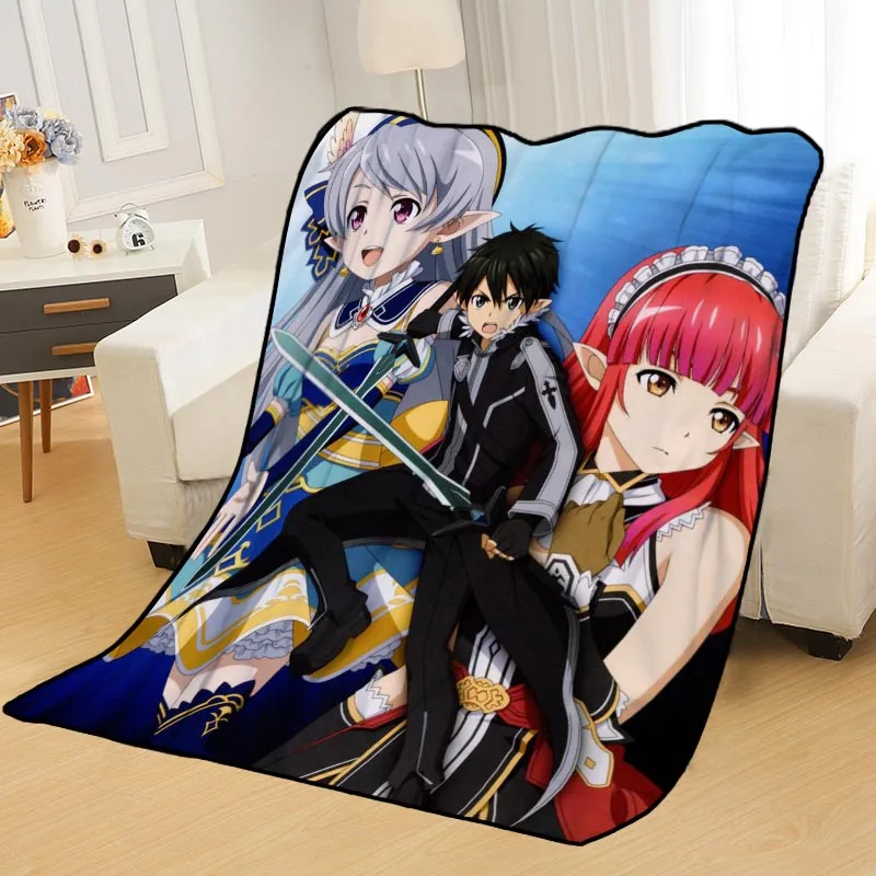 ?? カスタム剣アートオンライン毛布ベッドスローブランケットソフトブランケット夏毛布アニメ毛布旅行毛布
