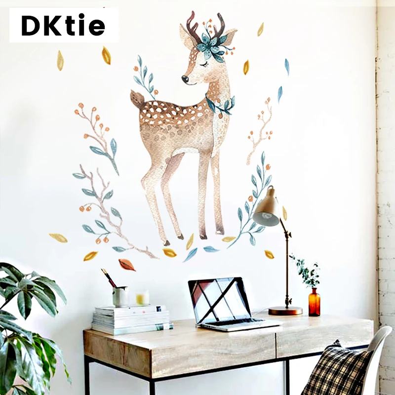 

Bedroom Wall Decor Deer Wall Stickers For Kids Rooms Door Stickers Muraux Home Living Room House Decoration Accessories