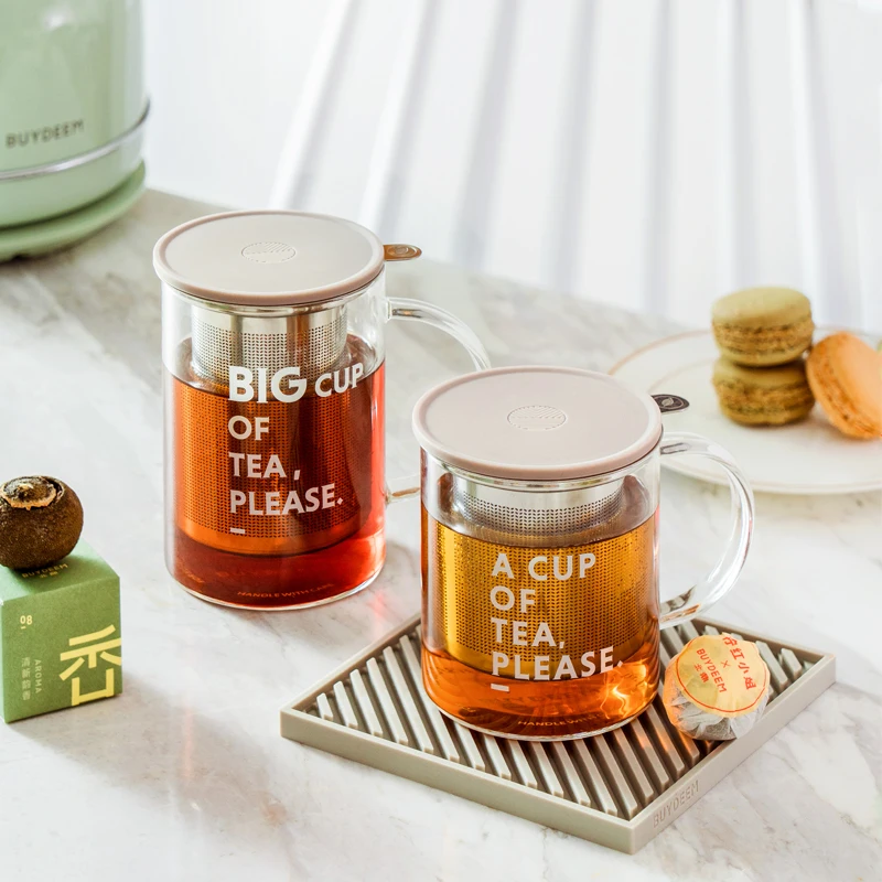 

Tea Water Separation Tea Cup Filter Glass Cup for Home Office Use