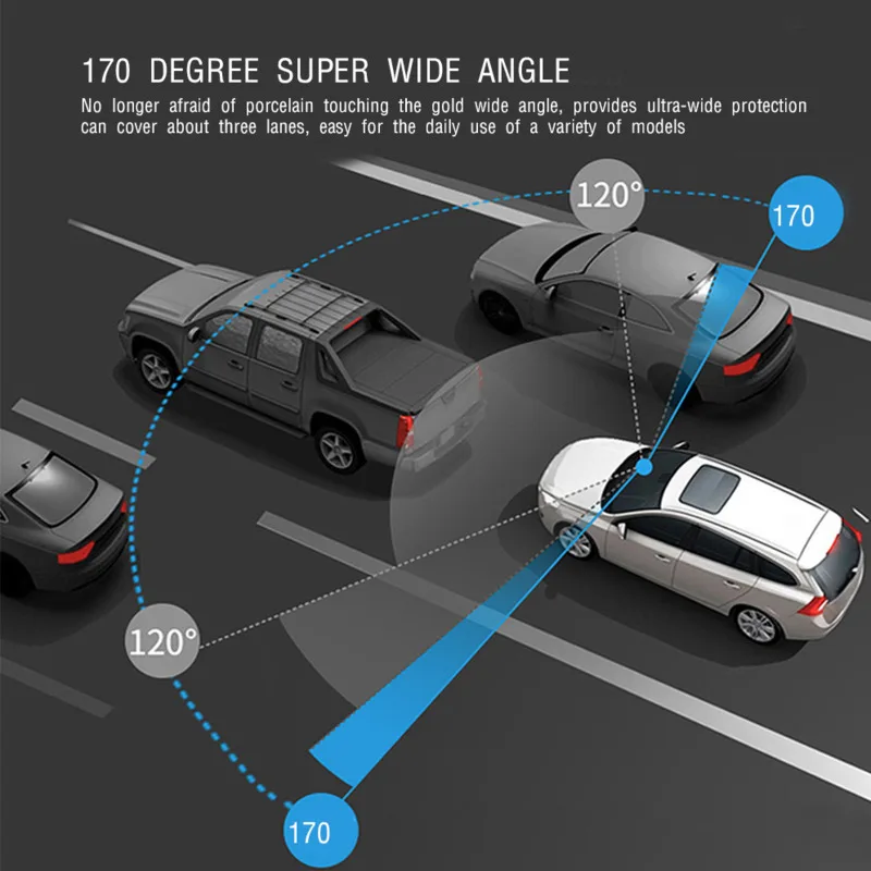 Автомобильный видеорегистратор 4 дюймовый сенсорный экран с двумя объективами