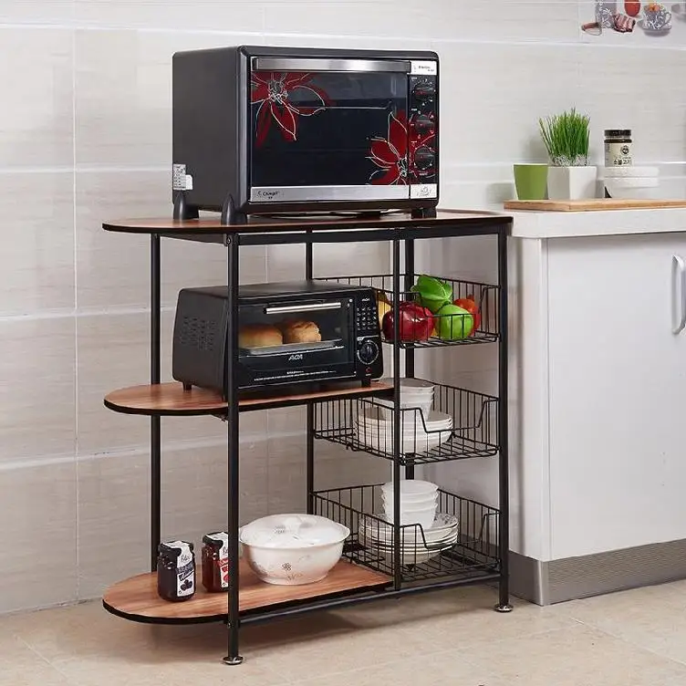 Кухонная полка складная тележка СВЧ печь|Кухонные острова и тележки| |