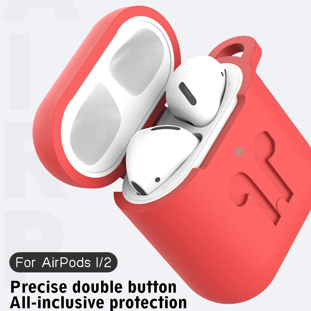 Однотонный Мягкий силиконовый чехол для наушников AirPods беспроводные Bluetooth