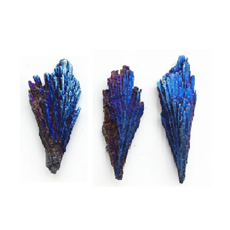 Blue Titanium Plated Black Tourmaline Peacock Feather Pendant Raw Stone Mineral Specimens Decorative Crafts (Random Shape) | Дом и сад