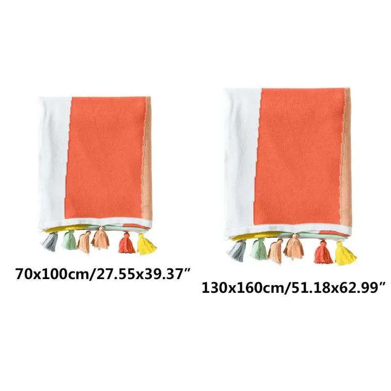 Хлопковое трикотажное одеяло в скандинавском стиле радужную полоску милое