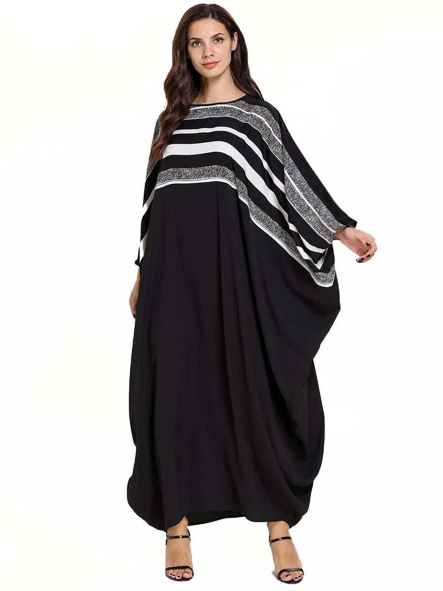 2019 мусульманские Удобные Модные Большие размеры женские черные полосатые с
