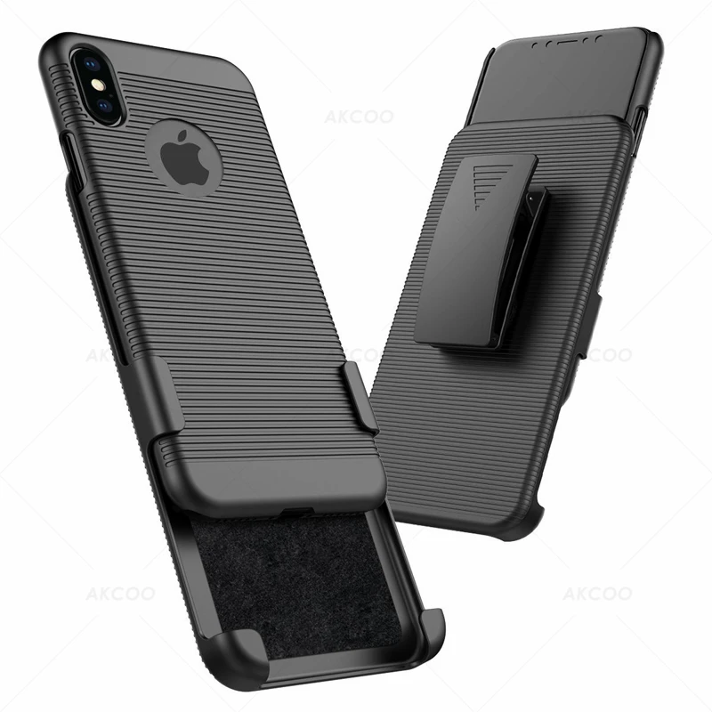 Akcoo Combo shell for iPhone 11 Pro holster case with Built in kickstand Swivel belt clip for iPhone 56s 7 8 Plus XR XS Max capa