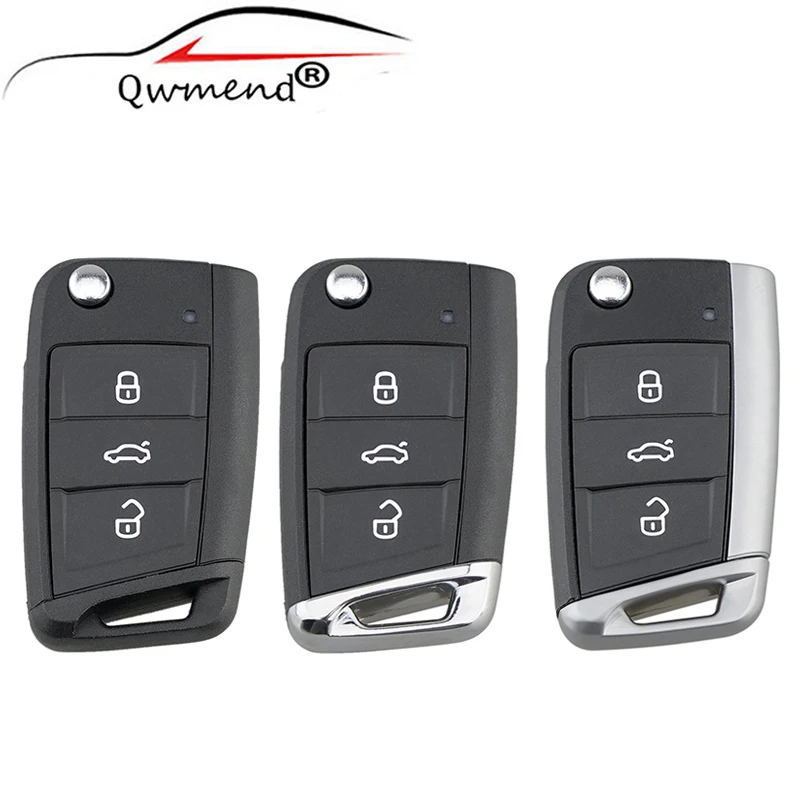 3 Buttons Remote Car Key Shell Case for Volkswagen Passat B5 VW Golf 7 MK7 Skoda Seat Octavia Beetle Polo Bora Flip Key for Car