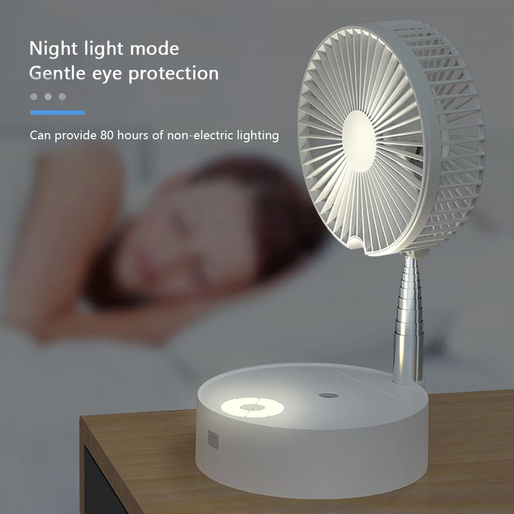 

USB Eletric Telescopic Fan Humidifying Hydration Water Spray Fan Portable Folding Retractable Fan Desk Lamp Fan with Night Light