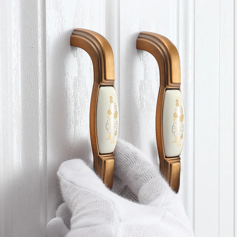 Новая Винтажная кофейная керамическая ручка желтая старинная Мебельная ящика