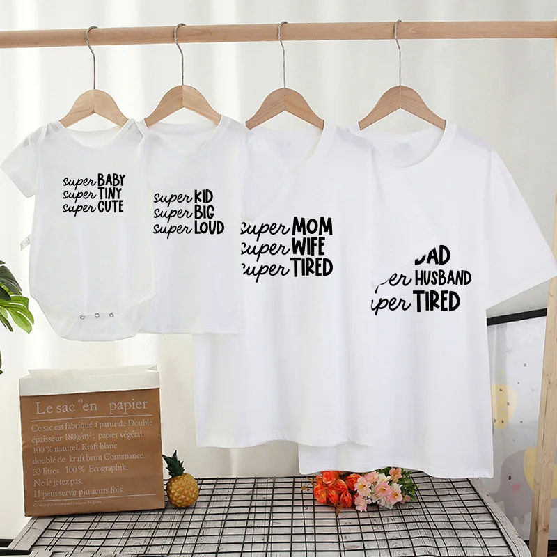 Camiseta de aspecto familiar para mam&aacute; y yo, ropa divertida para pap&aacute;, ni&ntilde;a, Tops para padre, madre, hija, hijo, trajes familiares combinados-5