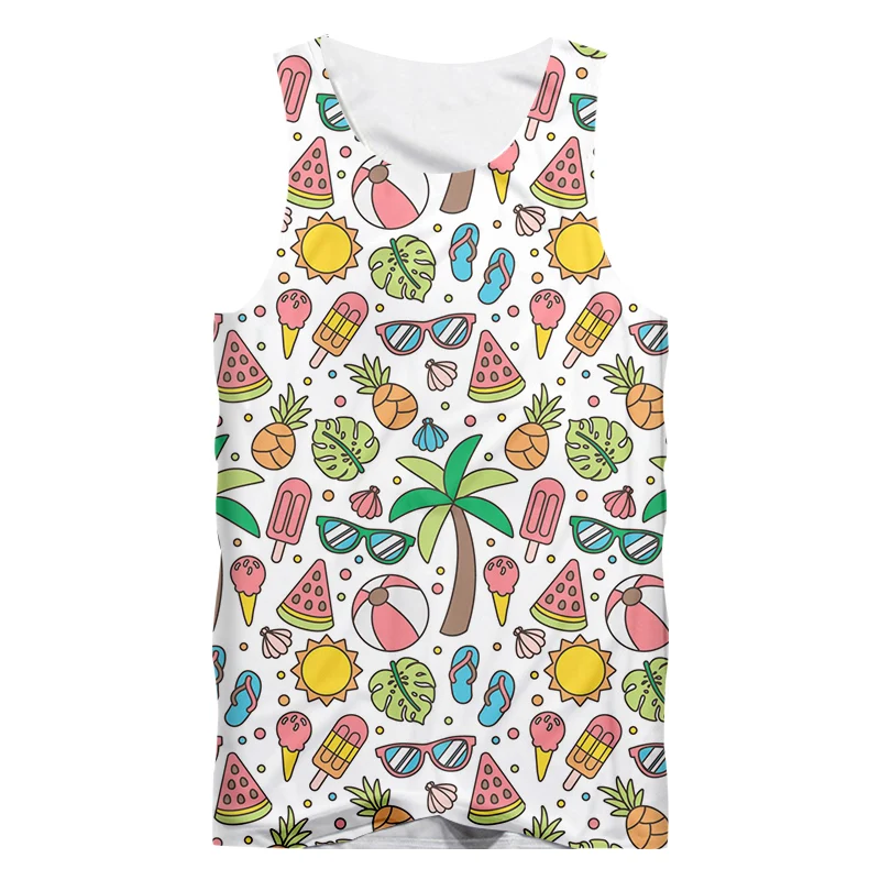 

Майка IFPD 3D мужская, рубашка без рукавов, пляжный Повседневный жилет с тропическим 3D-принтом, цвет раньше