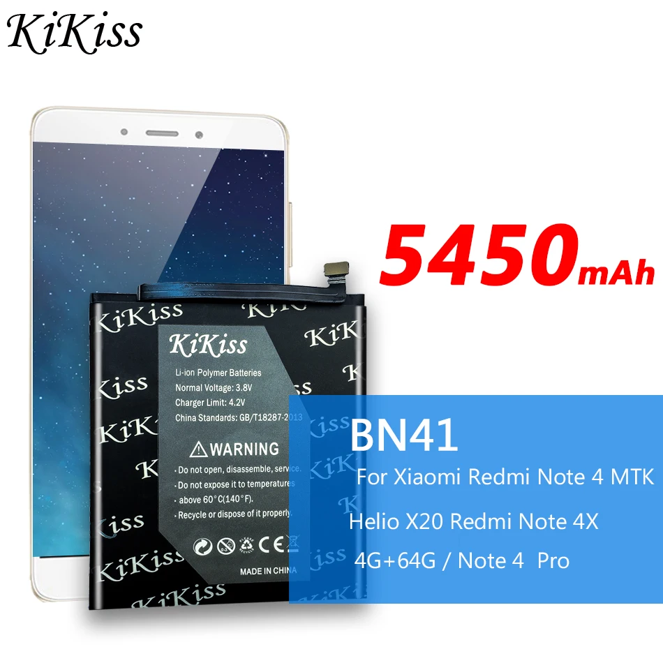 Мощный аккумулятор BN41 для Xiaomi Redmi Note 4 Hongmi Note4 Pro 4X Высококачественная версия MTK Helio