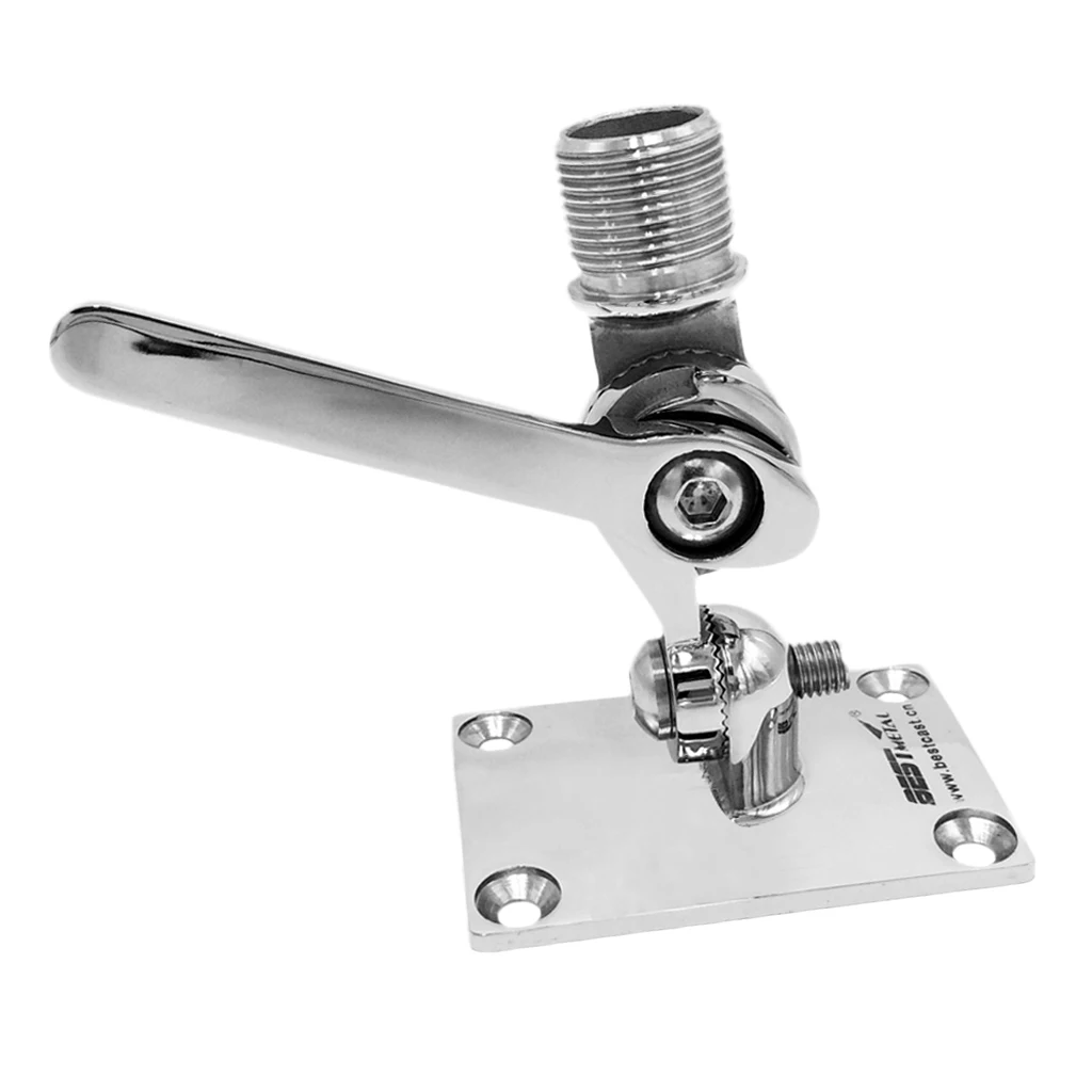 

Stainless Radio VHF Antenna Dual Adjustable Base Mount For Boat/Marine, Solid