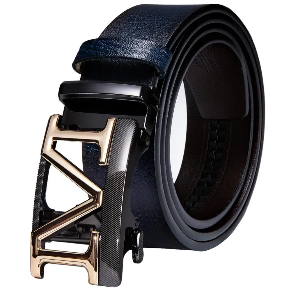 Gold M Letter Automatic Ratchet Buckle Mens Belts Black Blue Brown Red White Green Orange Real Leather Men Belt Waistband Straps