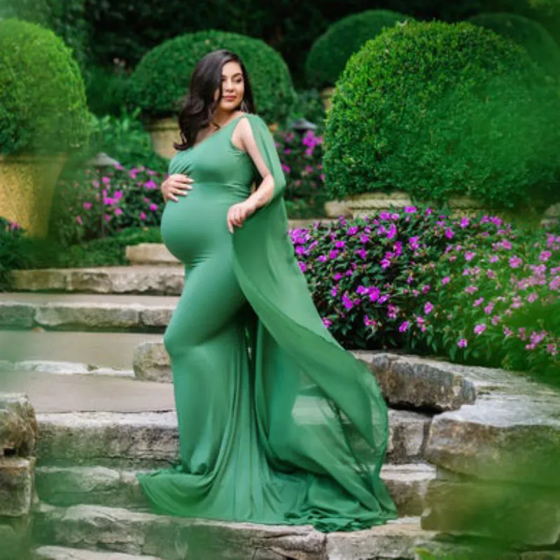 Элегантное шифоновое длинное платье для беременных женщин платья