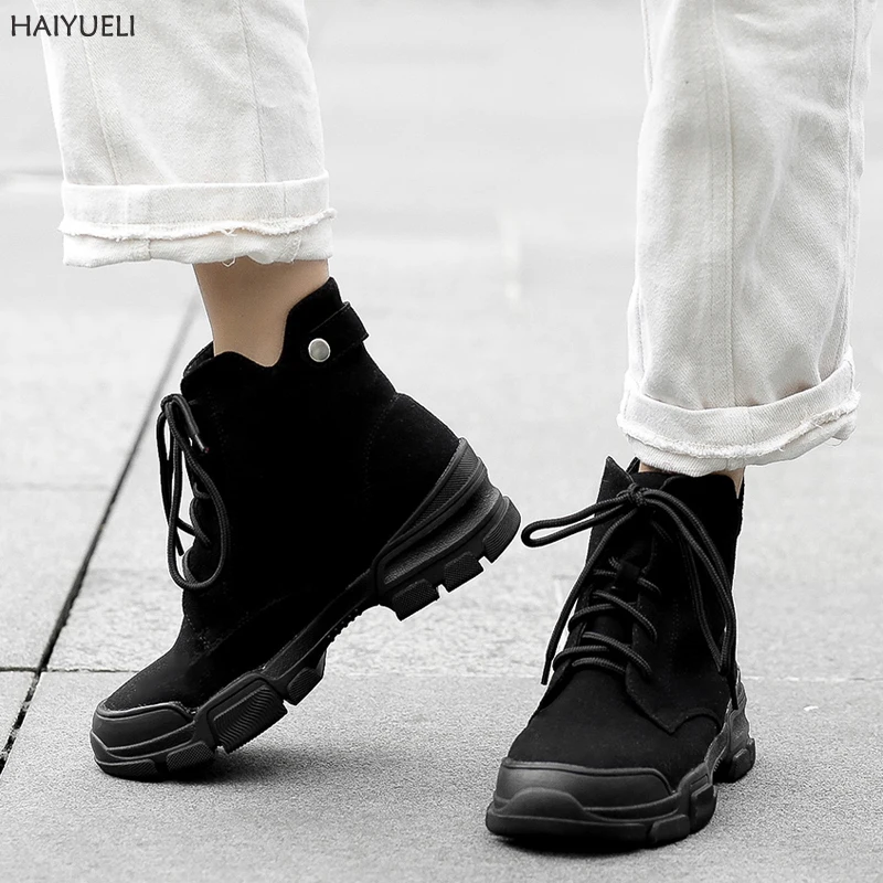 Женские ботильоны повседневные ботинки на массивной платформе женские Martens