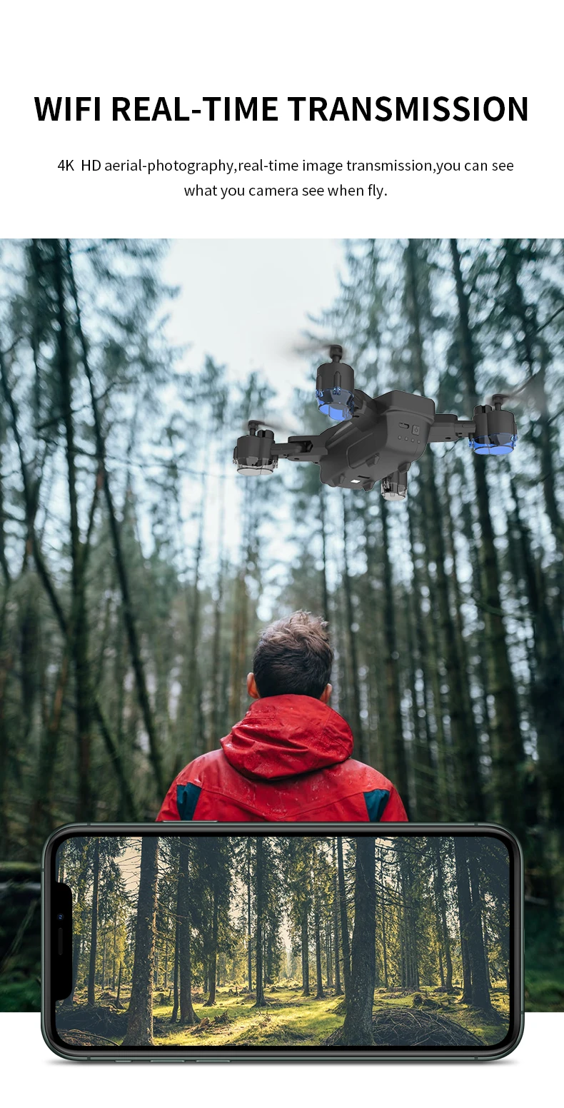 gps Дрон с 4K HD регулировкой 50x зум Камера широкий угол Wi-Fi FPV RC Квадрокоптер Профессиональный складной дроны