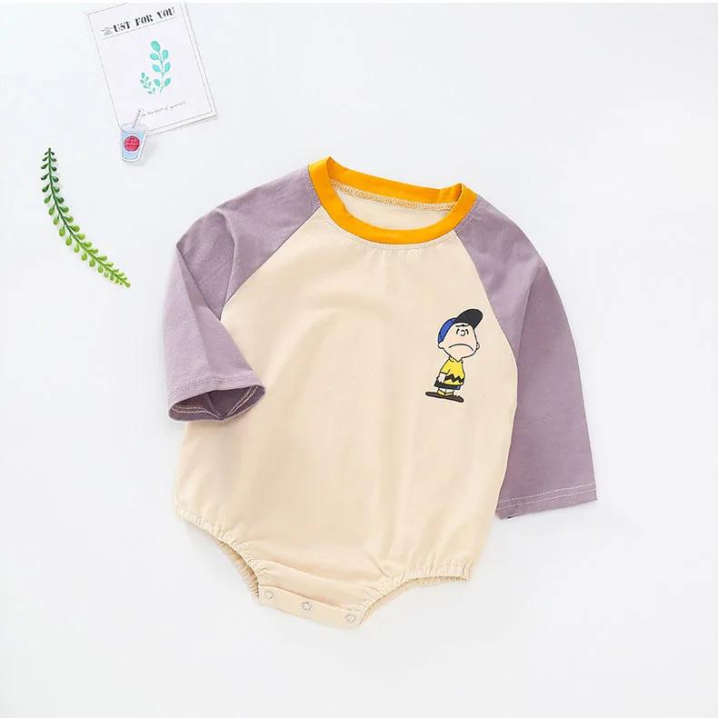 long sleeve purple MILANCEL/Летняя одежда для малышей; стильное боди с короткими рукавами для малышей; Комбинезоны для маленьких мальчиков - Цвет: long sleeve purple