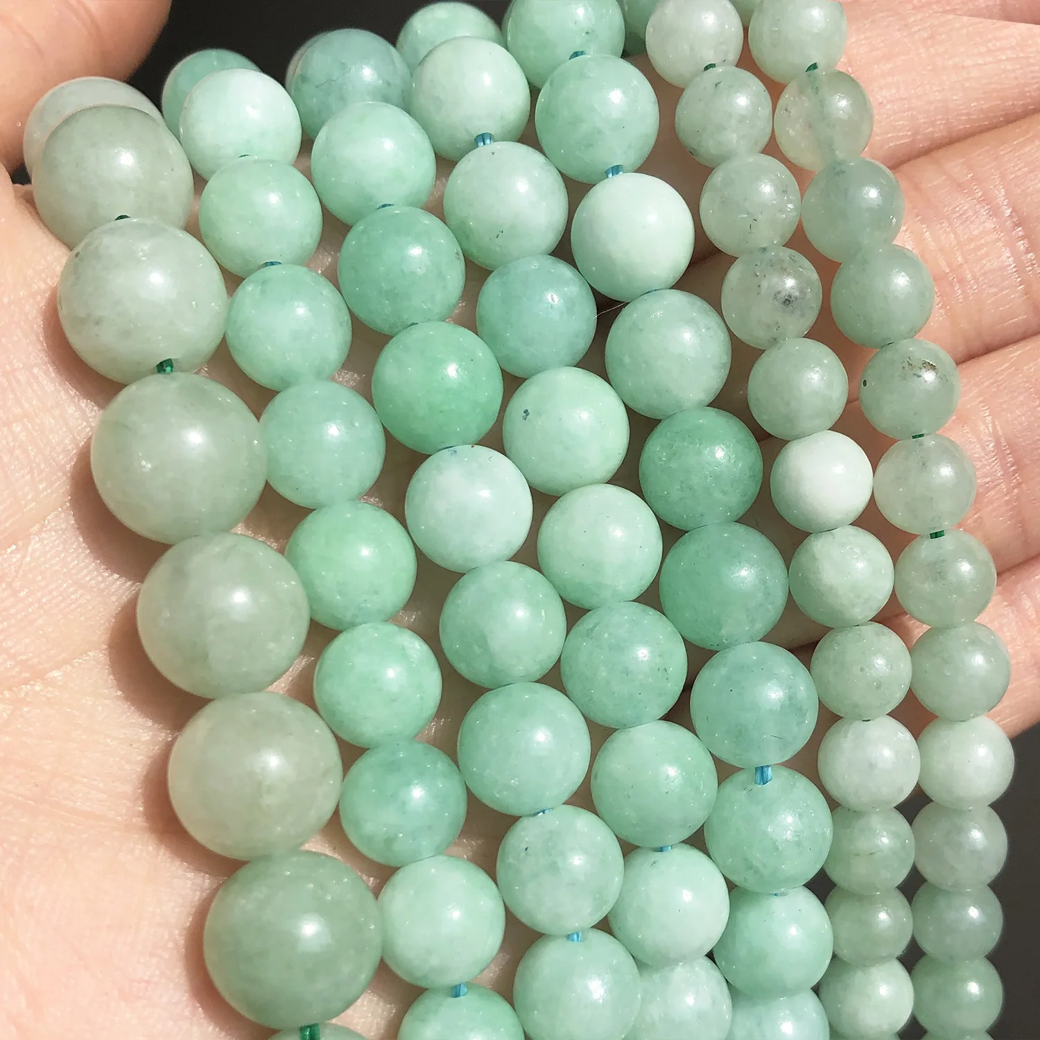 Зеленый бирманский нефрит камень без оправы бусины на возраст 6 8 10 мм натуральный