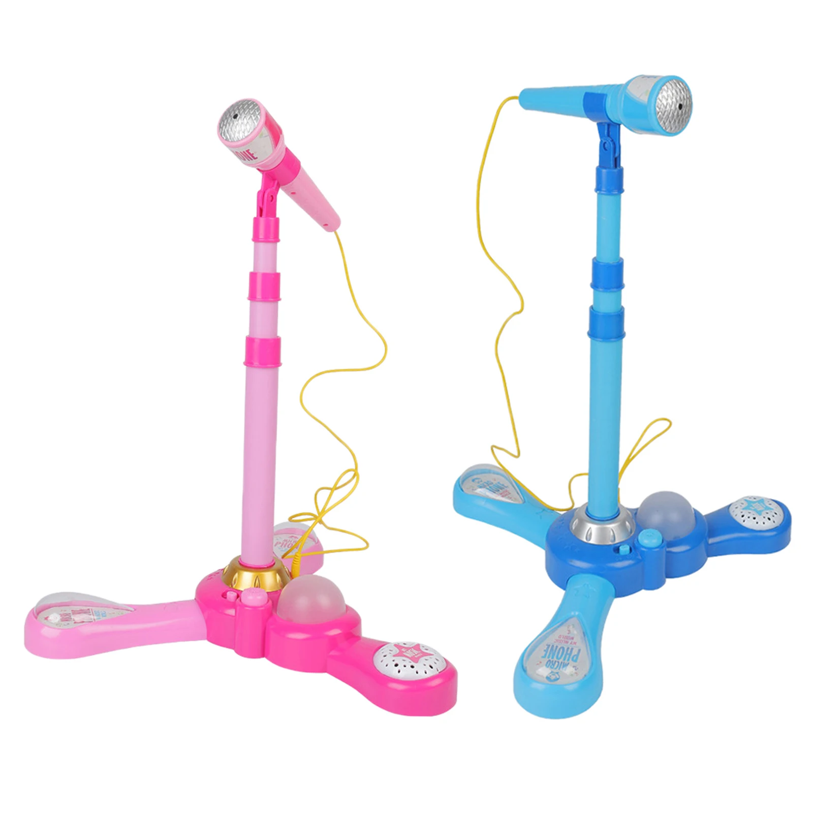 

Adjustable Karaoke Machine Toy Microphone Set Portable Early Education with Stand Connect to Mobile Phone for Children Gifts