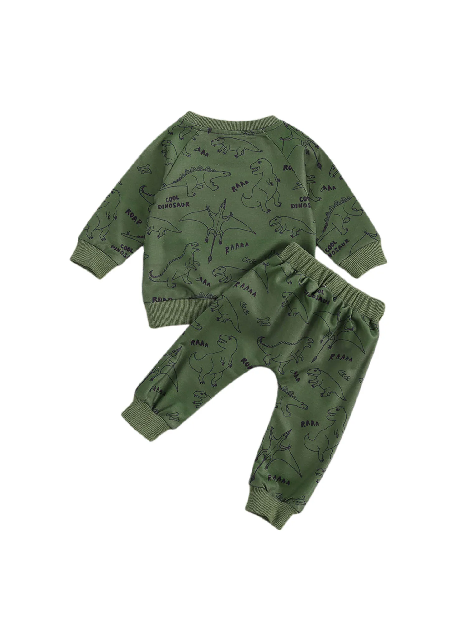 

2020 Casual 0-24M Infant Baby Boy Clothing Fall Outfits Cartoon Dinosaur Print Long Sleeve Sweatshirt Top+Harem Pants 2pcs Set