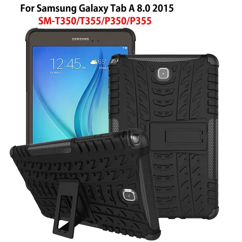 

SM-P355 Case For Samsung Galaxy Tab A 8.0 2015 T350 T355 P350 SM-T355 Cover Tablet TPU & PC Kickstand Dual Armor Back Funda