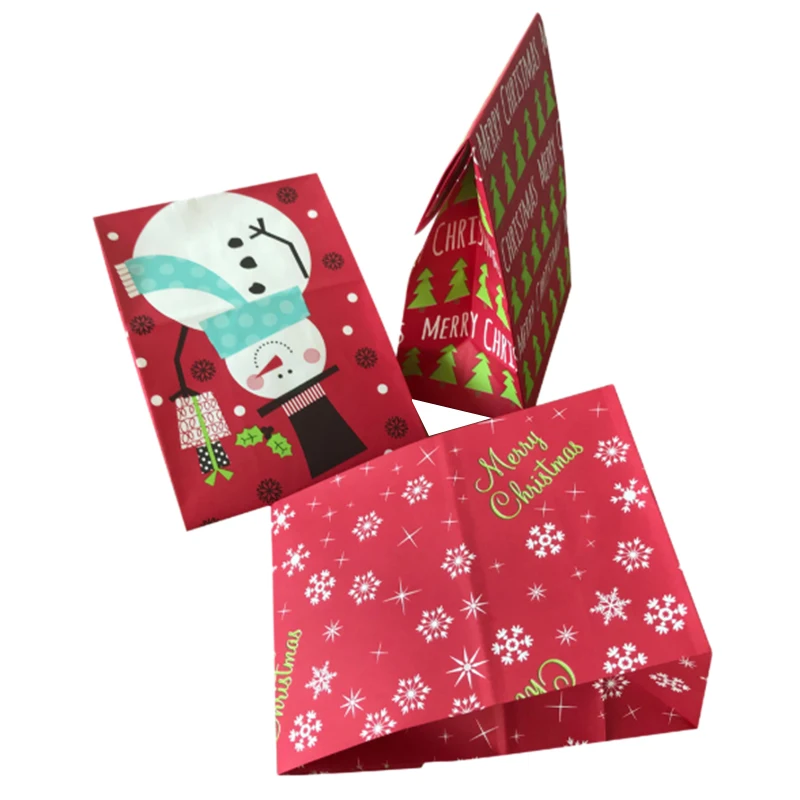 10 шт рождественские подарочные пакеты конфетные для печенья рождественской