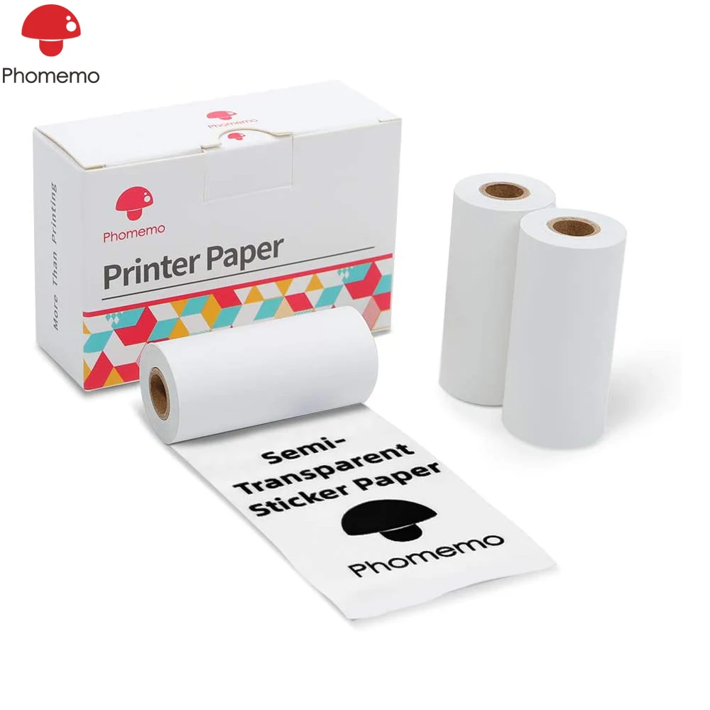 

Клейкая бумага для фотосъемки s Phomemo полупрозрачная белая бумажная наклейка термальная для принтера M02/M02S/M02pro