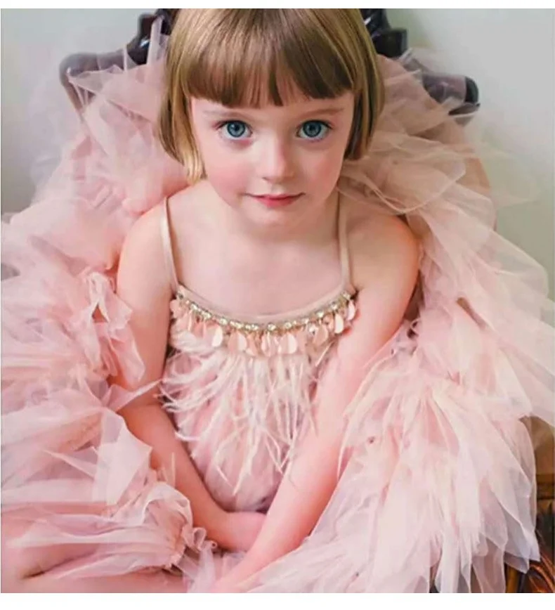 

Princess Bridesmaid Dresses For Girls Tulle Flower Girl dresses For Weddings Kids Elegant Baby Girl Birthday Dress 2-7y
