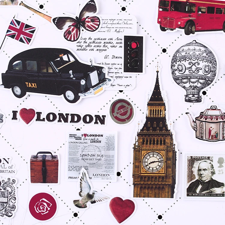 

64 шт Лондон Последние декоративные Стикеры для скрапбукинга стикер DIY ремесло фотоальбомы